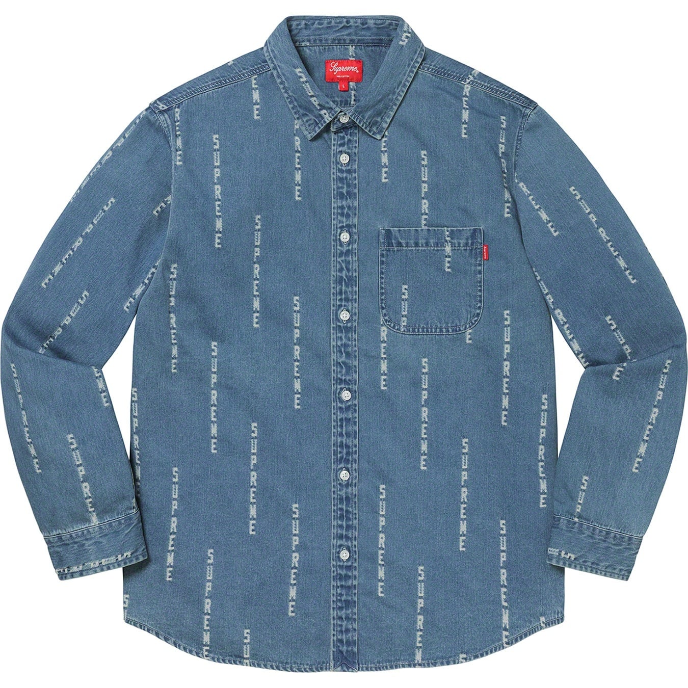 Logo Stripe Jacquard Denim Shirt view 5